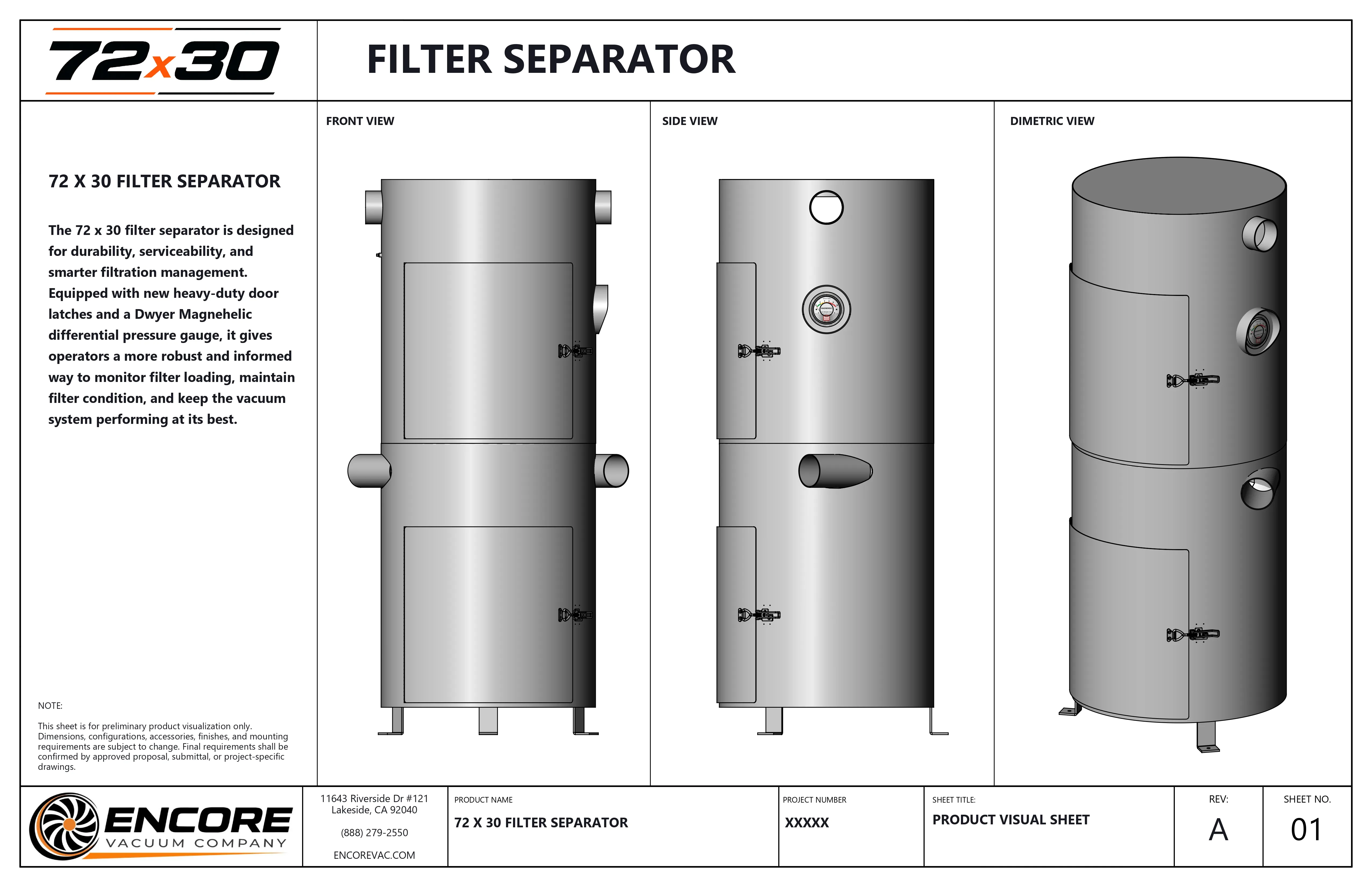 72x30 Filter Separator Visual